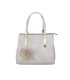 T10919 - Bolso con borla de color cuadrado con asa de mano y bandolera larga a juego