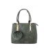 T10919 - Bolso con borla de color cuadrado con asa de mano y bandolera larga a juego