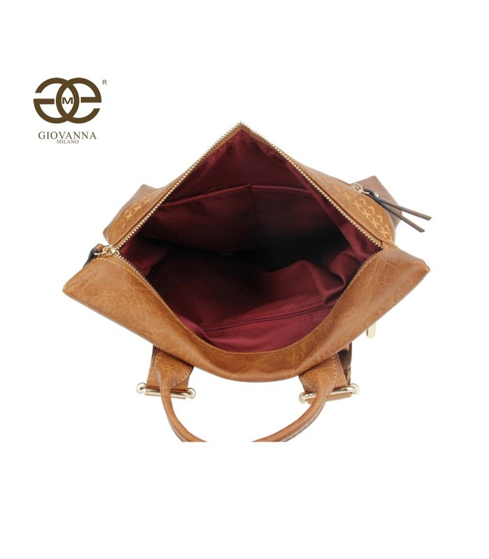 T10930 Mochila con cremallera y bordado