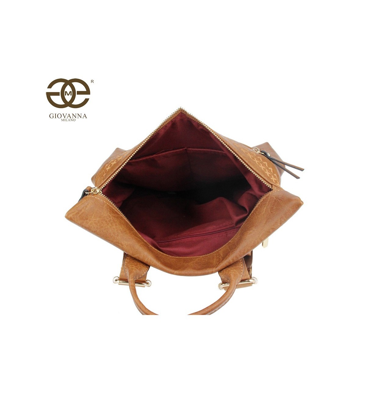T10930 Mochila con cremallera y bordado