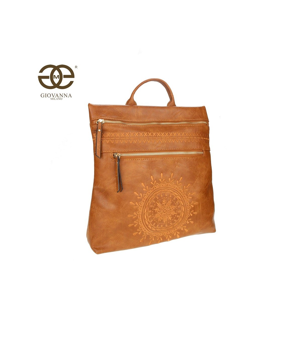 T10930 Mochila con cremallera y bordado