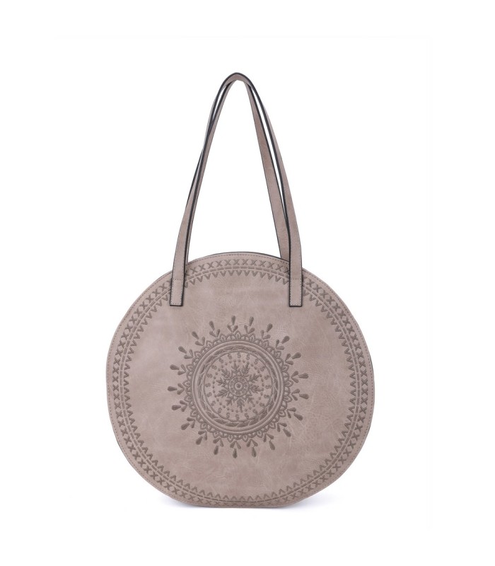 T11086 - Giovanna - Bolso de hombro redondo dibujo bordado