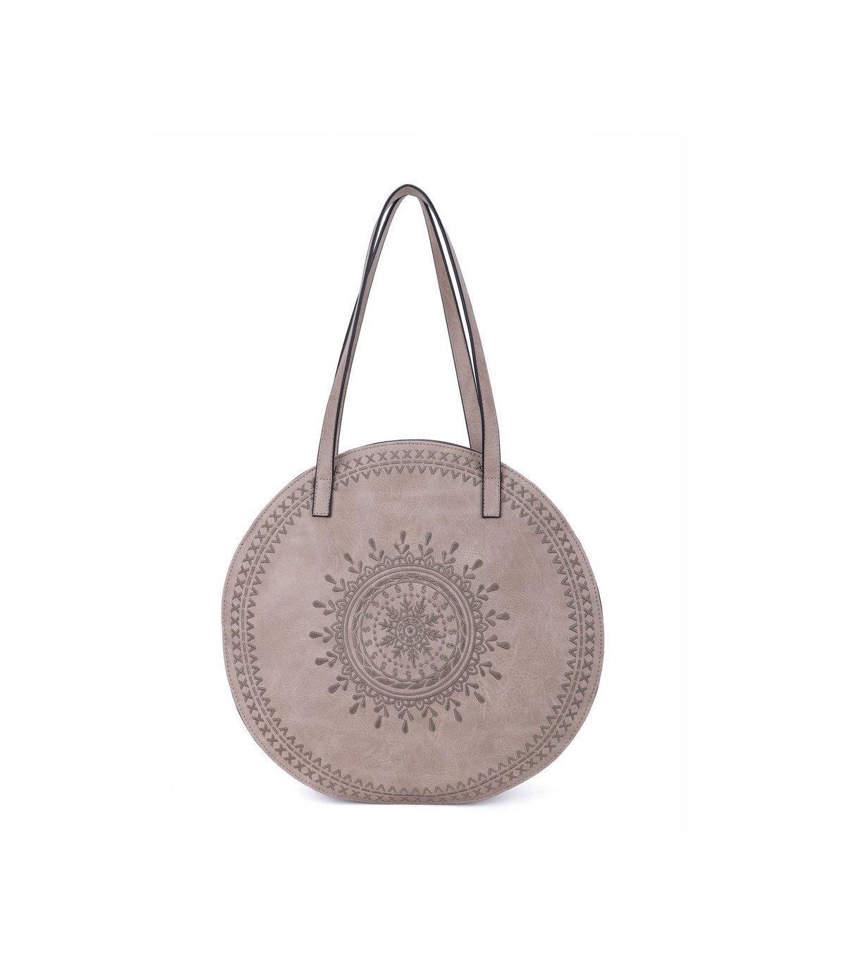 T11086 - Giovanna - Bolso de hombro redondo dibujo bordado