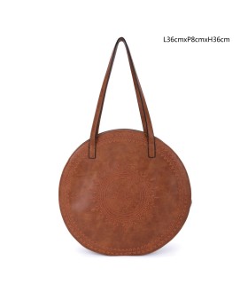 T11086 - Giovanna - Bolso de hombro redondo dibujo bordado