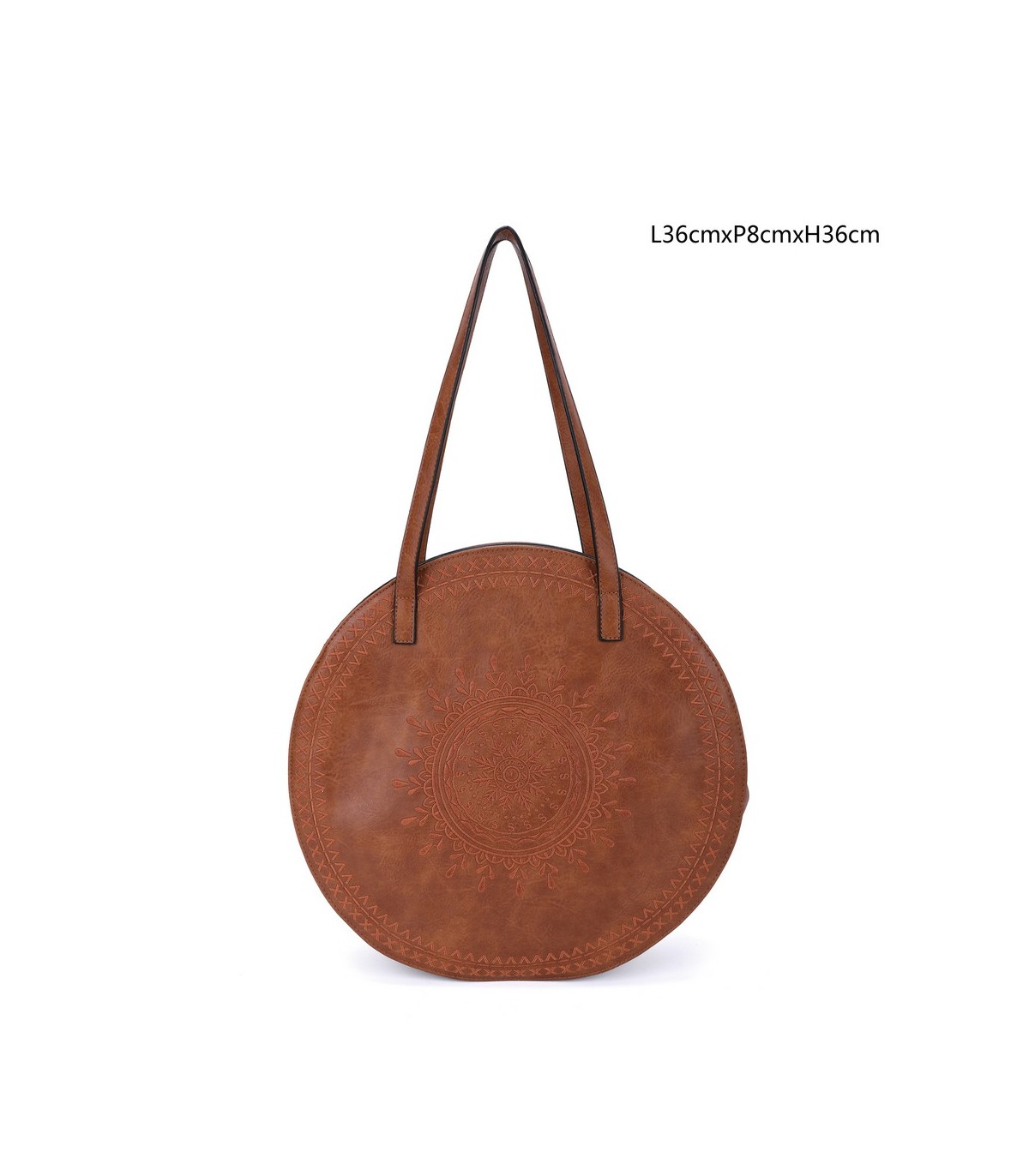 T11086 - Giovanna - Bolso de hombro redondo dibujo bordado