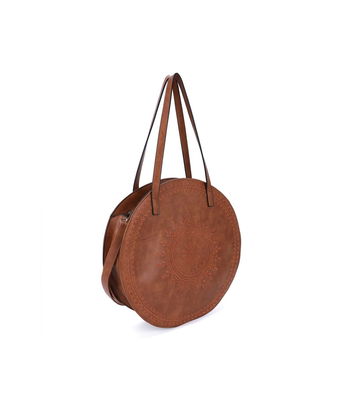 T11086 - Giovanna - Bolso de hombro redondo dibujo bordado