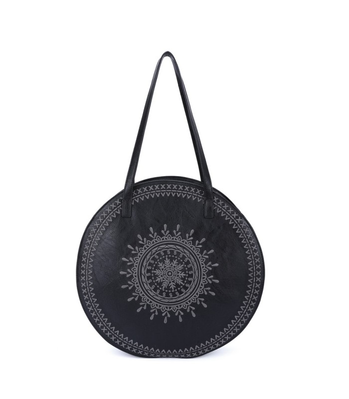 T11086 - Giovanna - Bolso de hombro redondo dibujo bordado