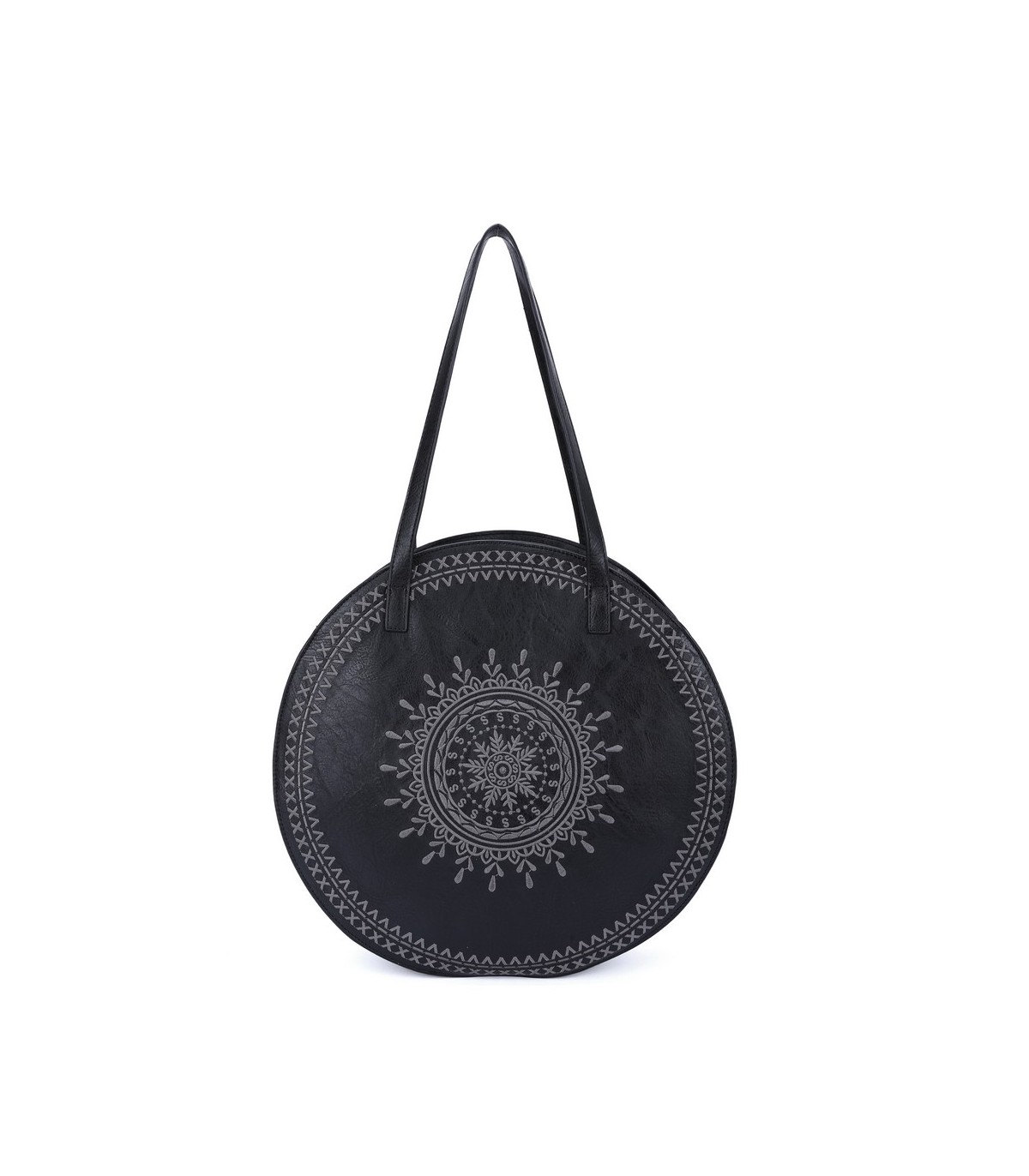 T11086 - Giovanna - Bolso de hombro redondo dibujo bordado