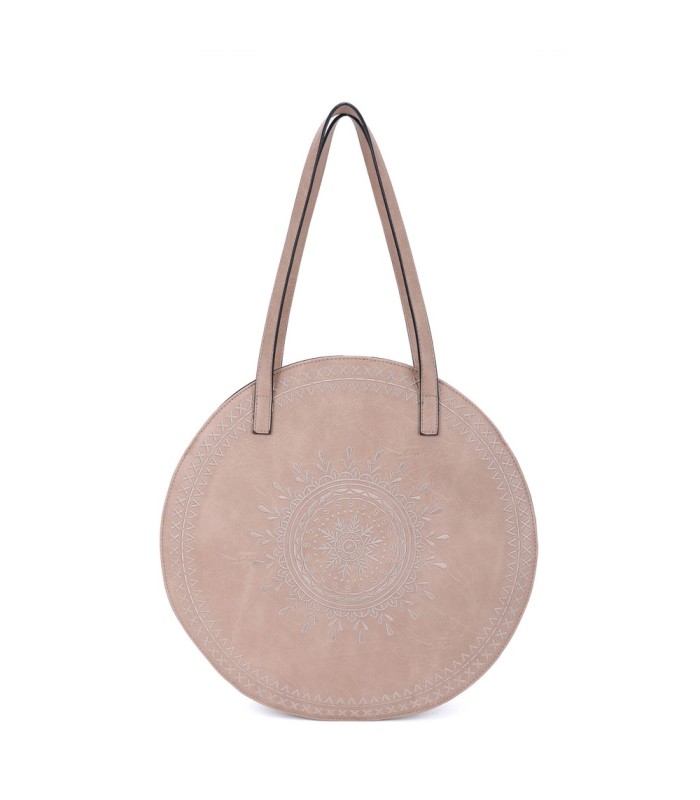 T11086 - Giovanna - Bolso de hombro redondo dibujo bordado