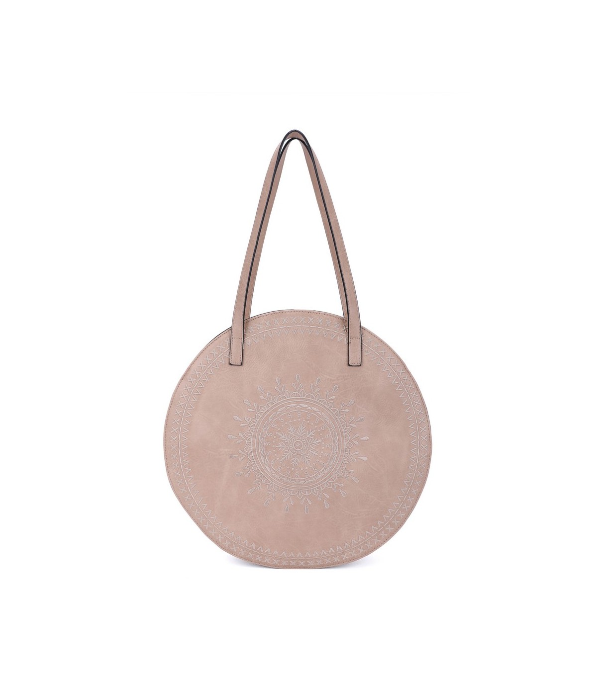 T11086 - Giovanna - Bolso de hombro redondo dibujo bordado