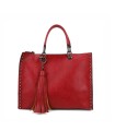 11085 - Bolso doble de mano con tachuelas y flecos