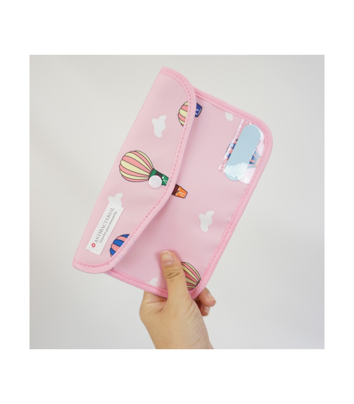 Estuche de tela para guardar mascarillas e otros usos
