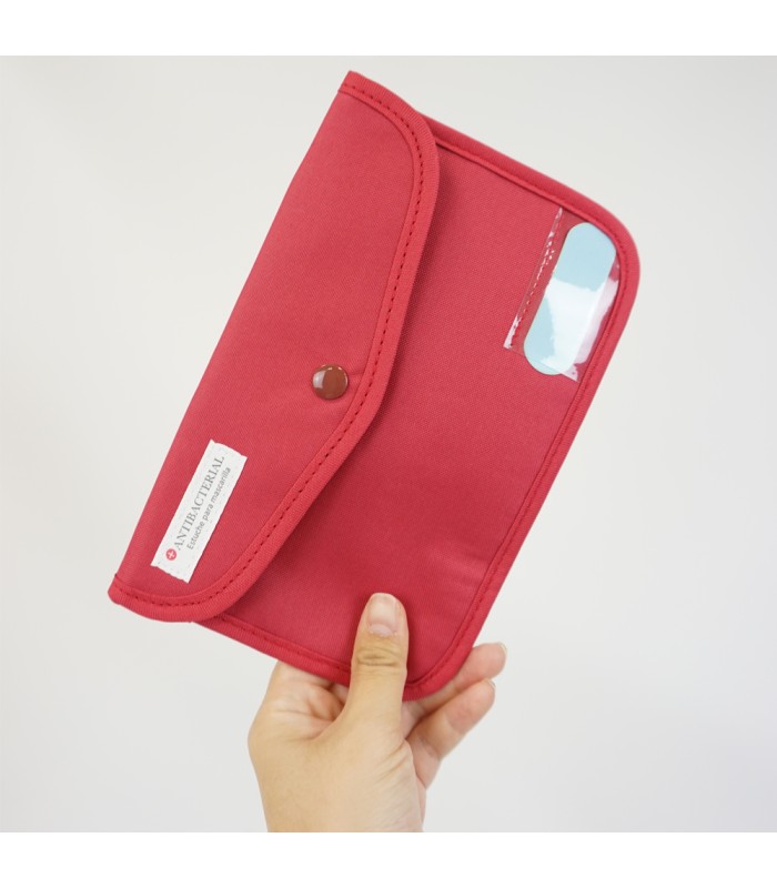 Estuche de tela para guardar mascarillas e otros usos