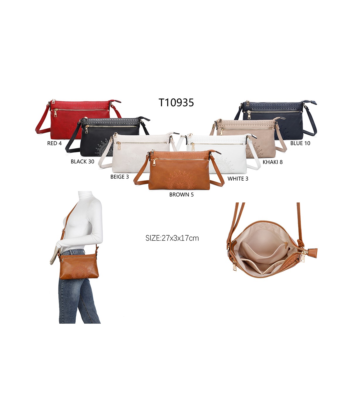 T10935 - Bolso de hombro con bandolera cruzada