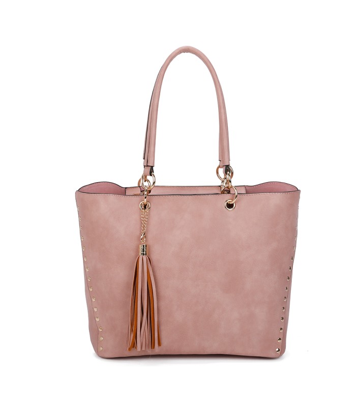 T11230 - Bolso de hombro con borla con neceser a juego