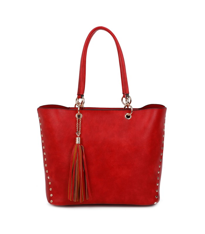 T11230 - Bolso de hombro con borla con neceser a juego