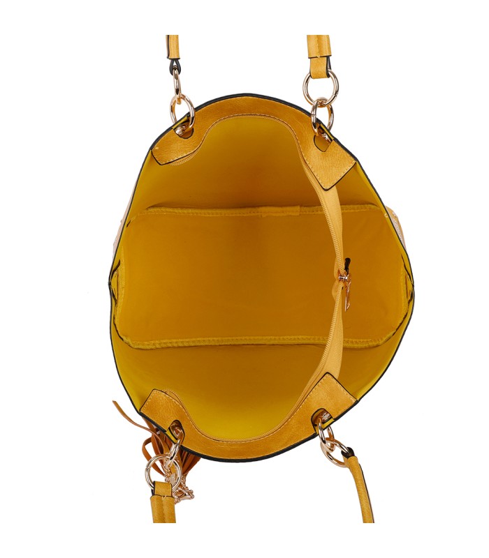 T11230 - Bolso de hombro con borla con neceser a juego