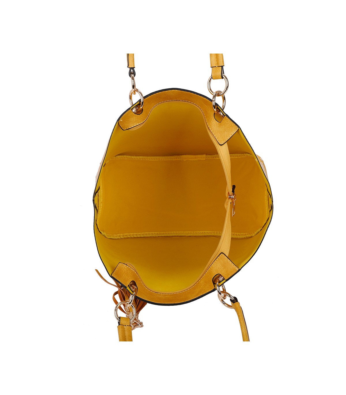 T11230 - Bolso de hombro con borla con neceser a juego