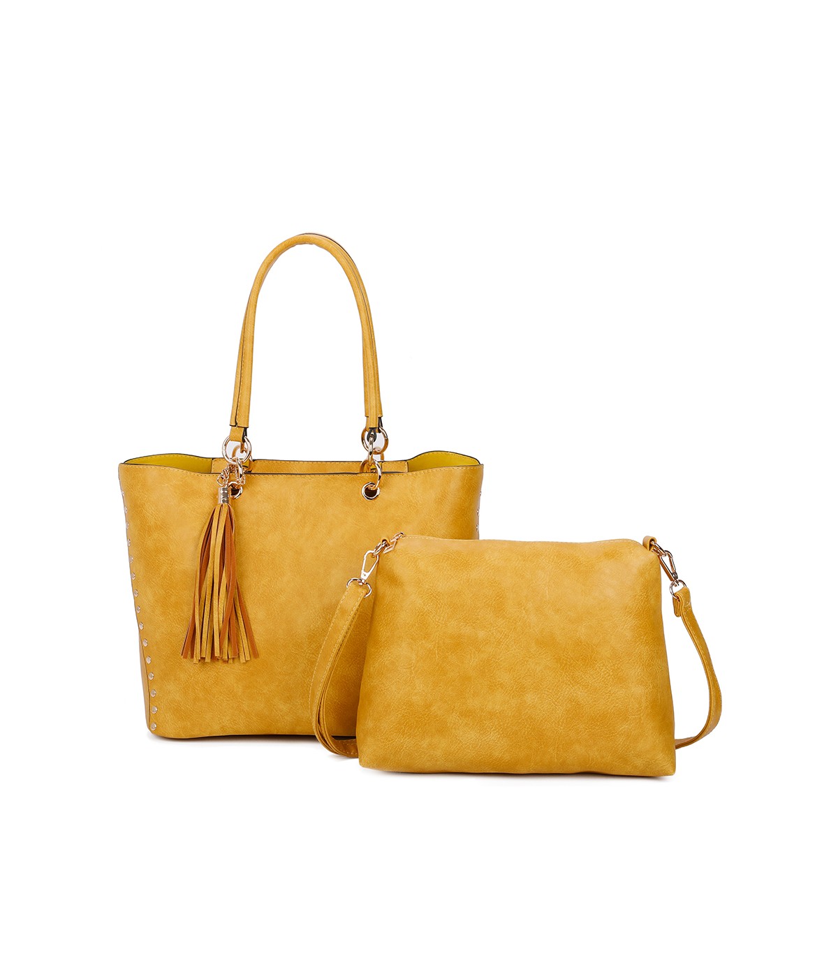 T11230 - Bolso de hombro con borla con neceser a juego