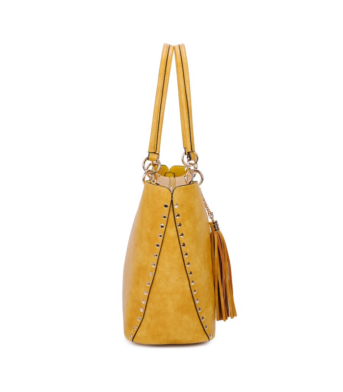 T11230 - Bolso de hombro con borla con neceser a juego