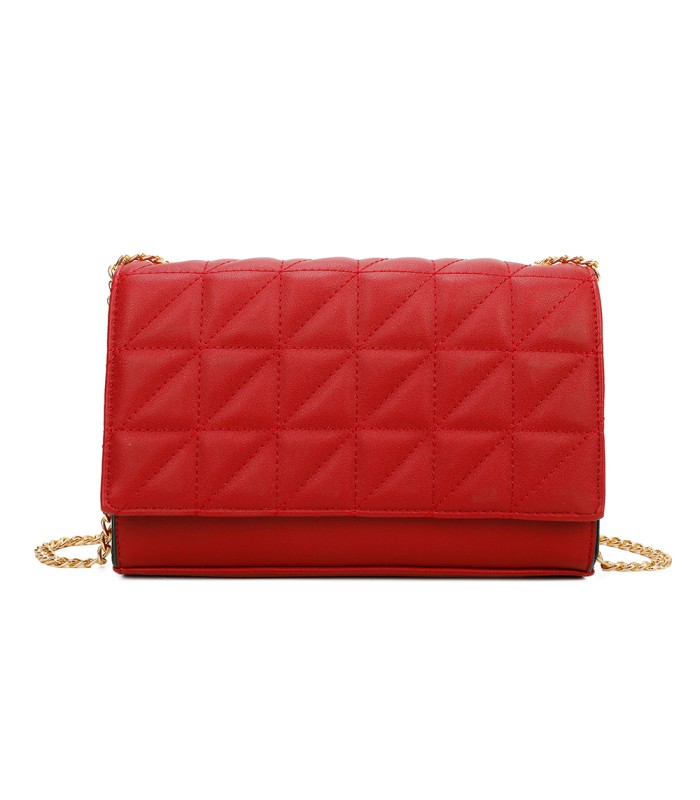T11322 - Bolso de hombro estilo plano con cierre de botón