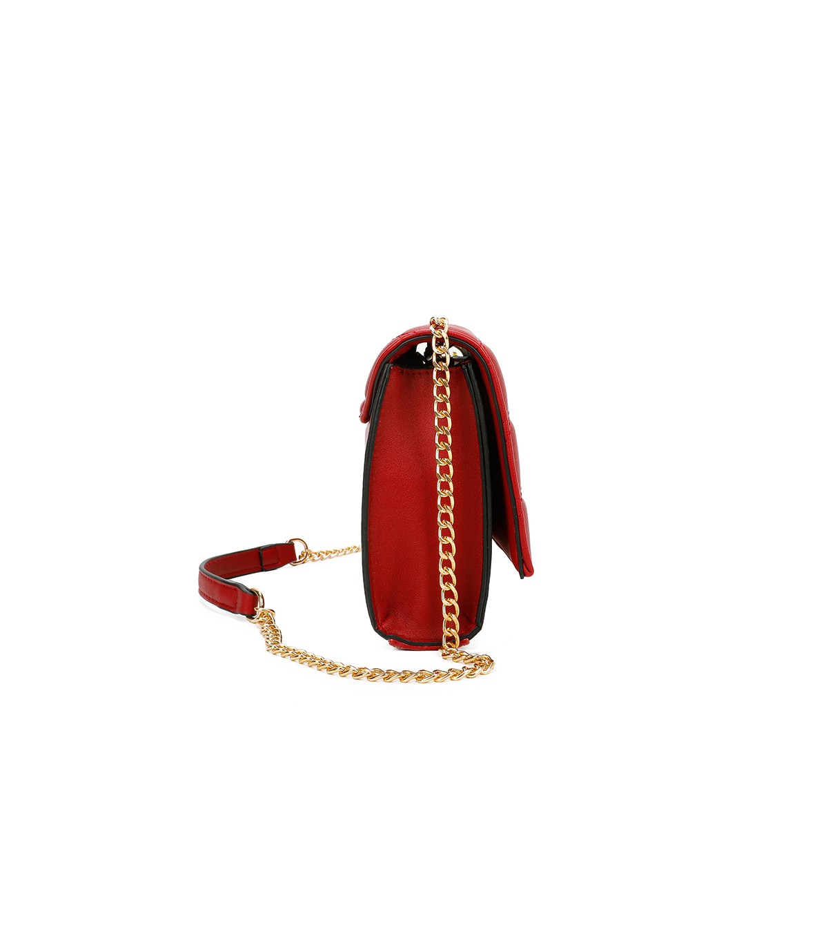 T11322 - Bolso de hombro estilo plano con cierre de botón