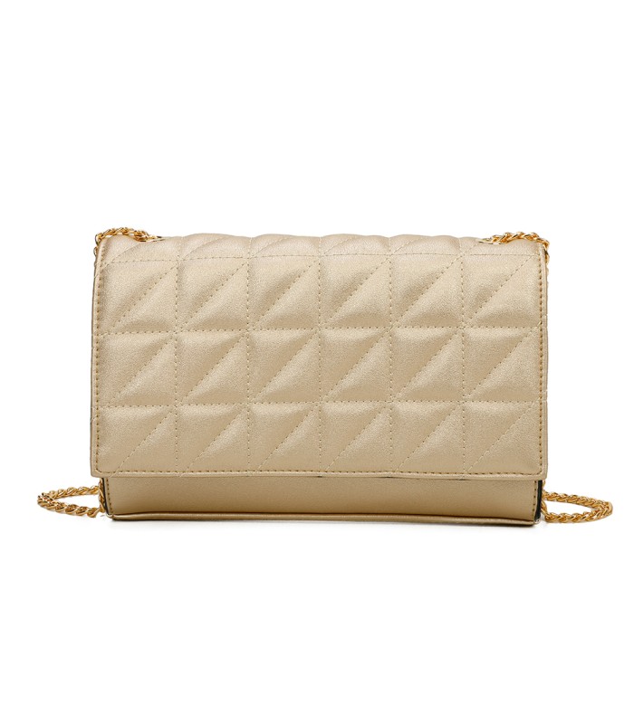 T11322 - Bolso de hombro estilo plano con cierre de botón