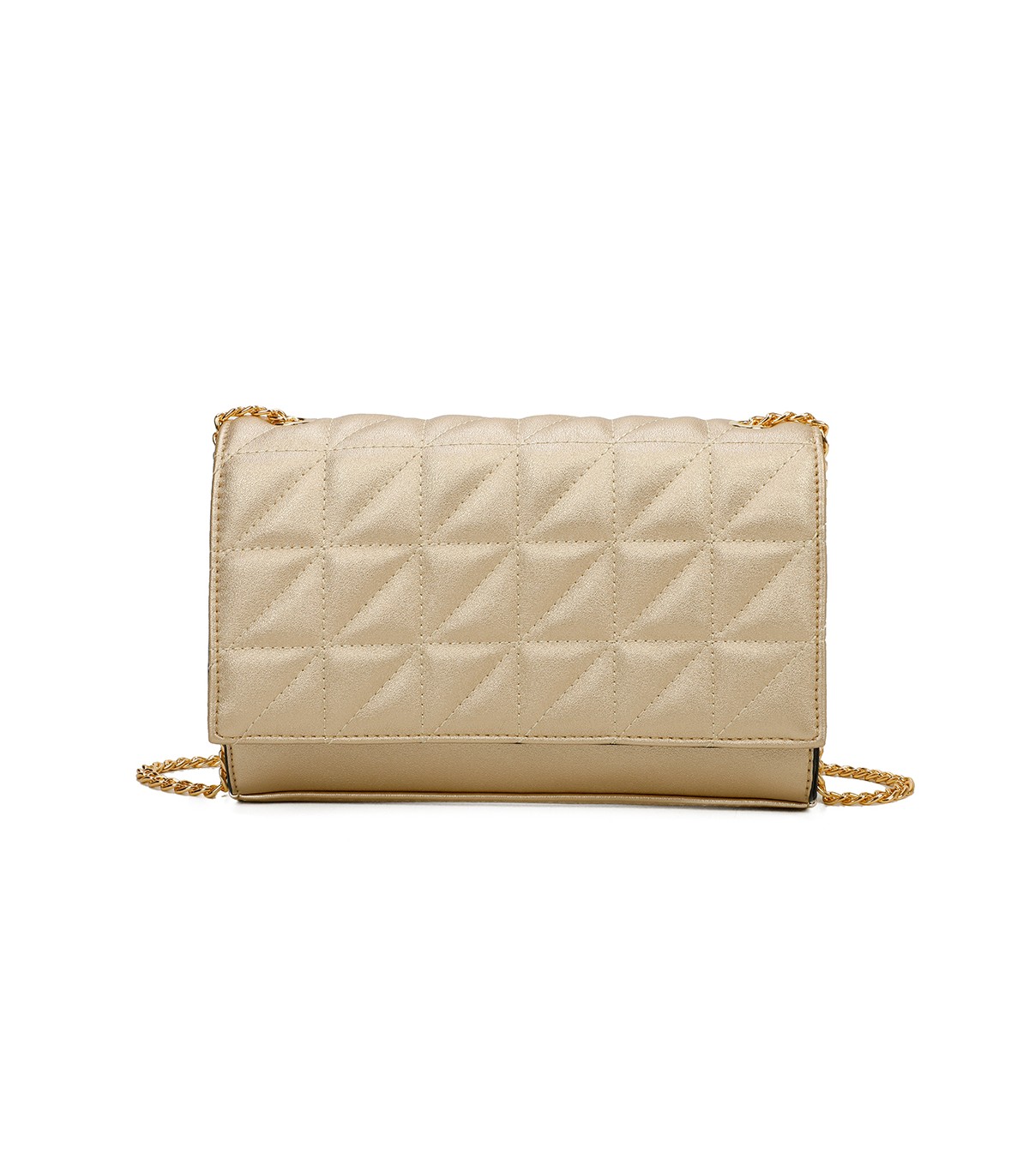 T11322 - Bolso de hombro estilo plano con cierre de botón