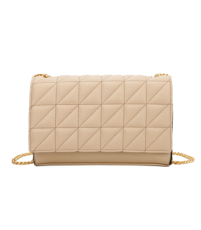 T11322 - Bolso de hombro estilo plano con cierre de botón