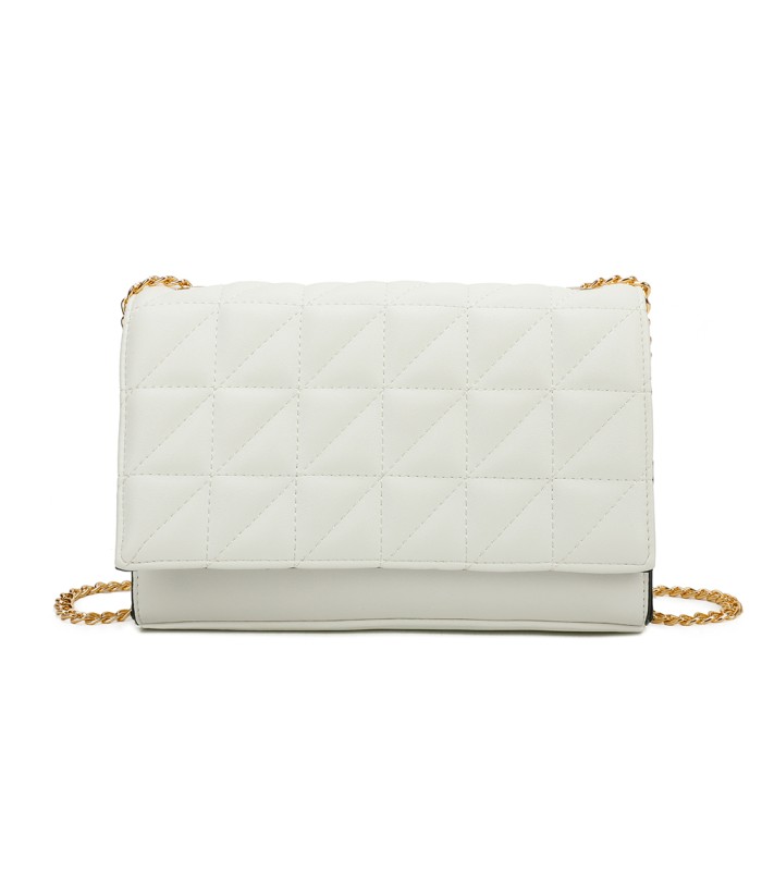 T11322 - Bolso de hombro estilo plano con cierre de botón