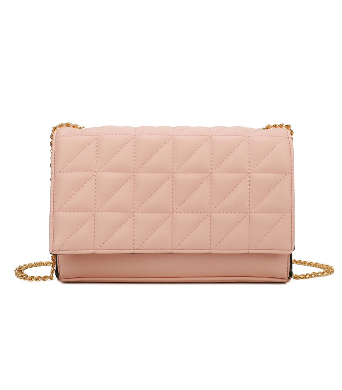 T11322 - Bolso de hombro estilo plano con cierre de botón