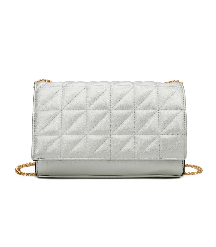 T11322 - Bolso de hombro estilo plano con cierre de botón