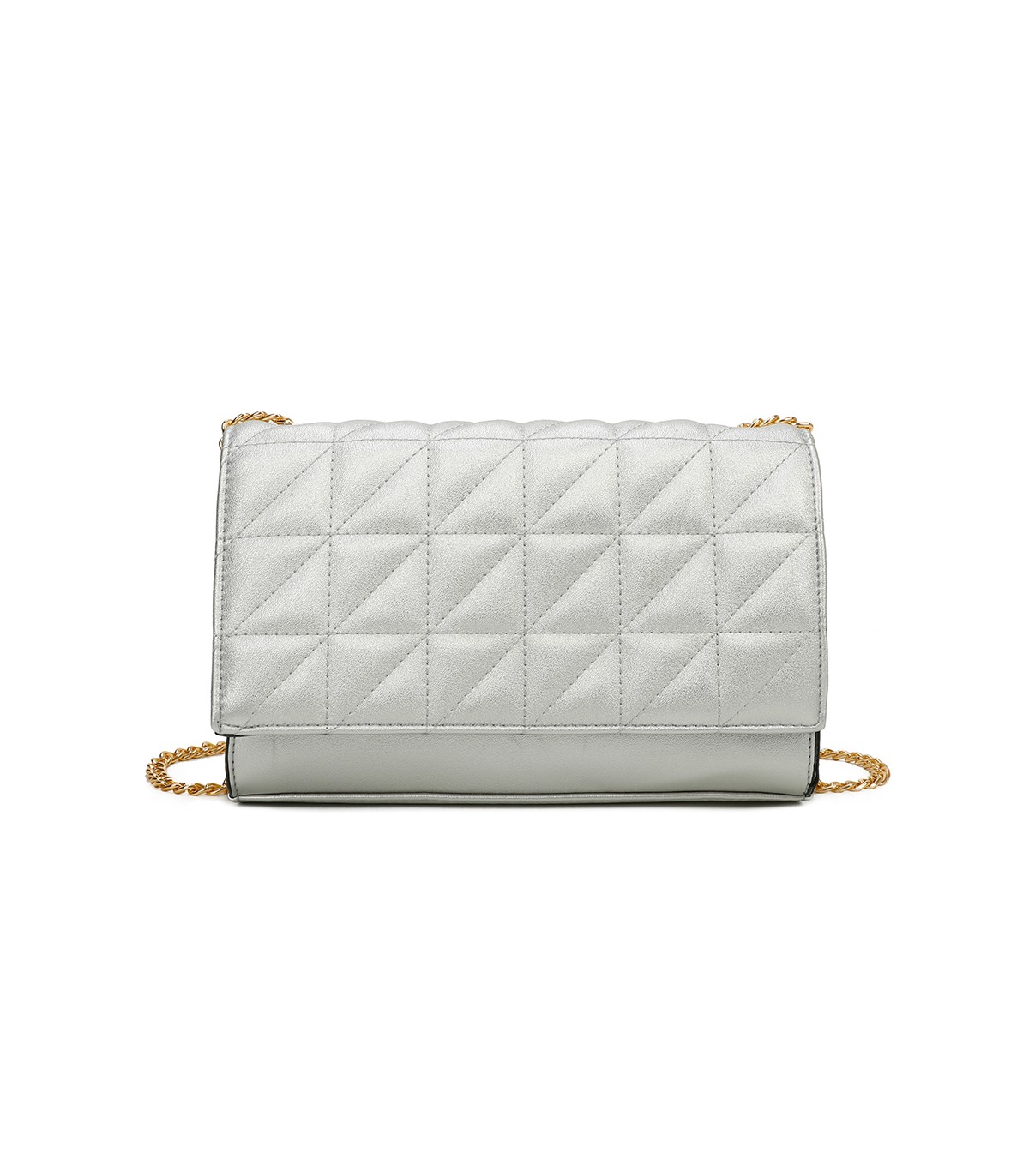T11322 - Bolso de hombro estilo plano con cierre de botón
