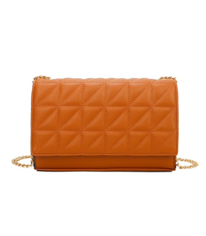 T11322 - Bolso de hombro estilo plano con cierre de botón