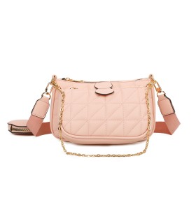 T11324 - Bolso de hombro con cadena dorada y bandolera