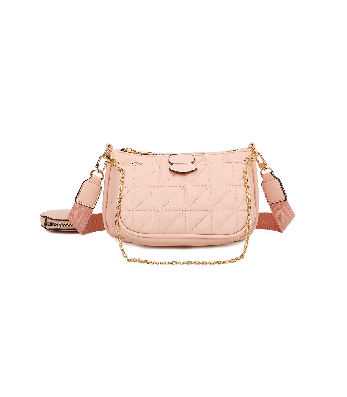 T11324 - Bolso de hombro con cadena dorada y bandolera