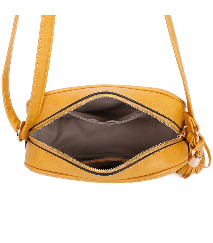 T11147 - Bolso de hombro con bandolera y bordado de sol mandala