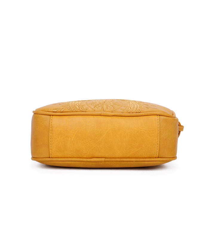 T11147 - Bolso de hombro con bandolera y bordado de sol mandala