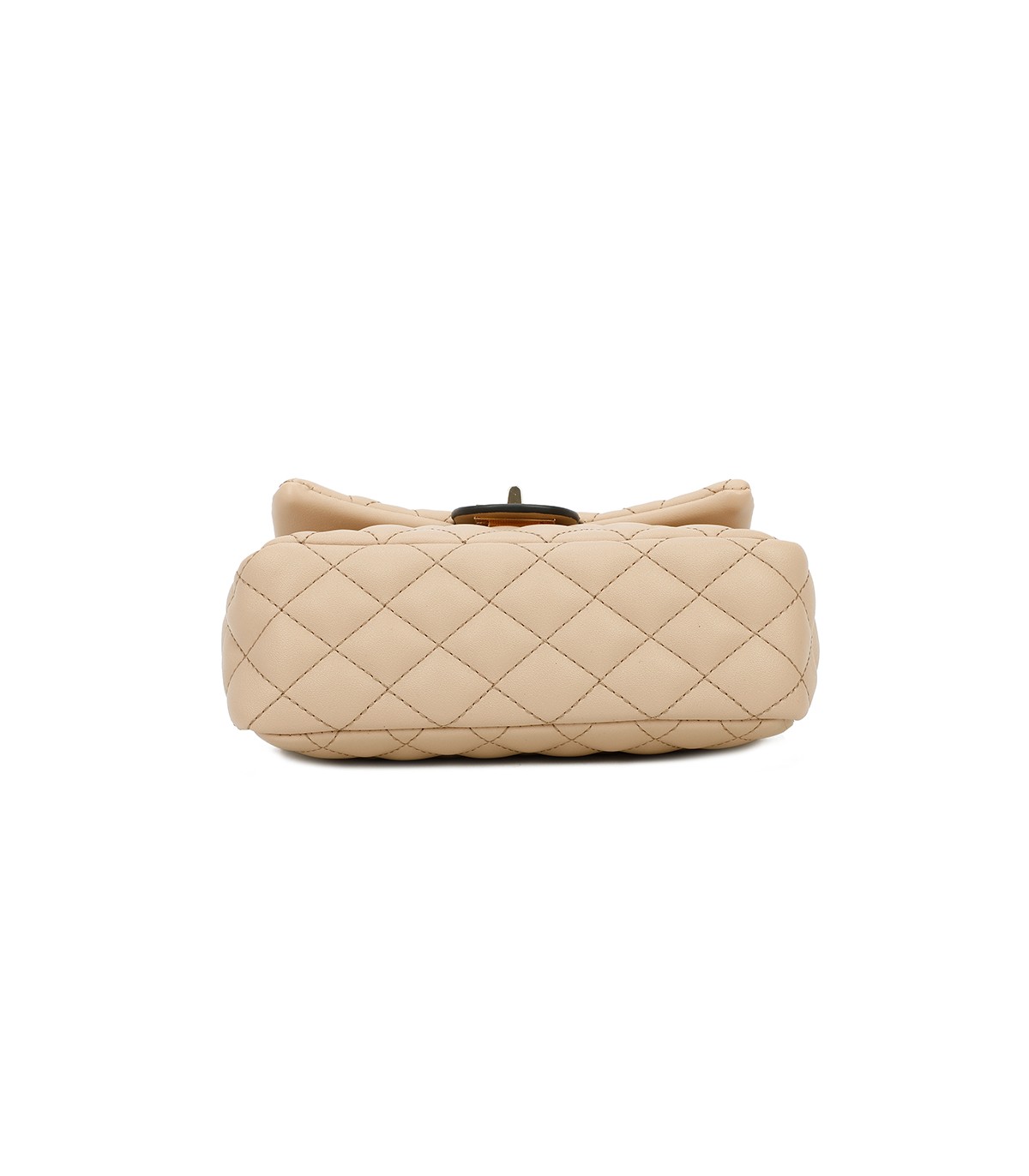 T11328 - Bolso de hombro con bandolera dorada y cierre de pestillo