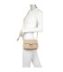 T11328 - Bolso de hombro con bandolera dorada y cierre de pestillo