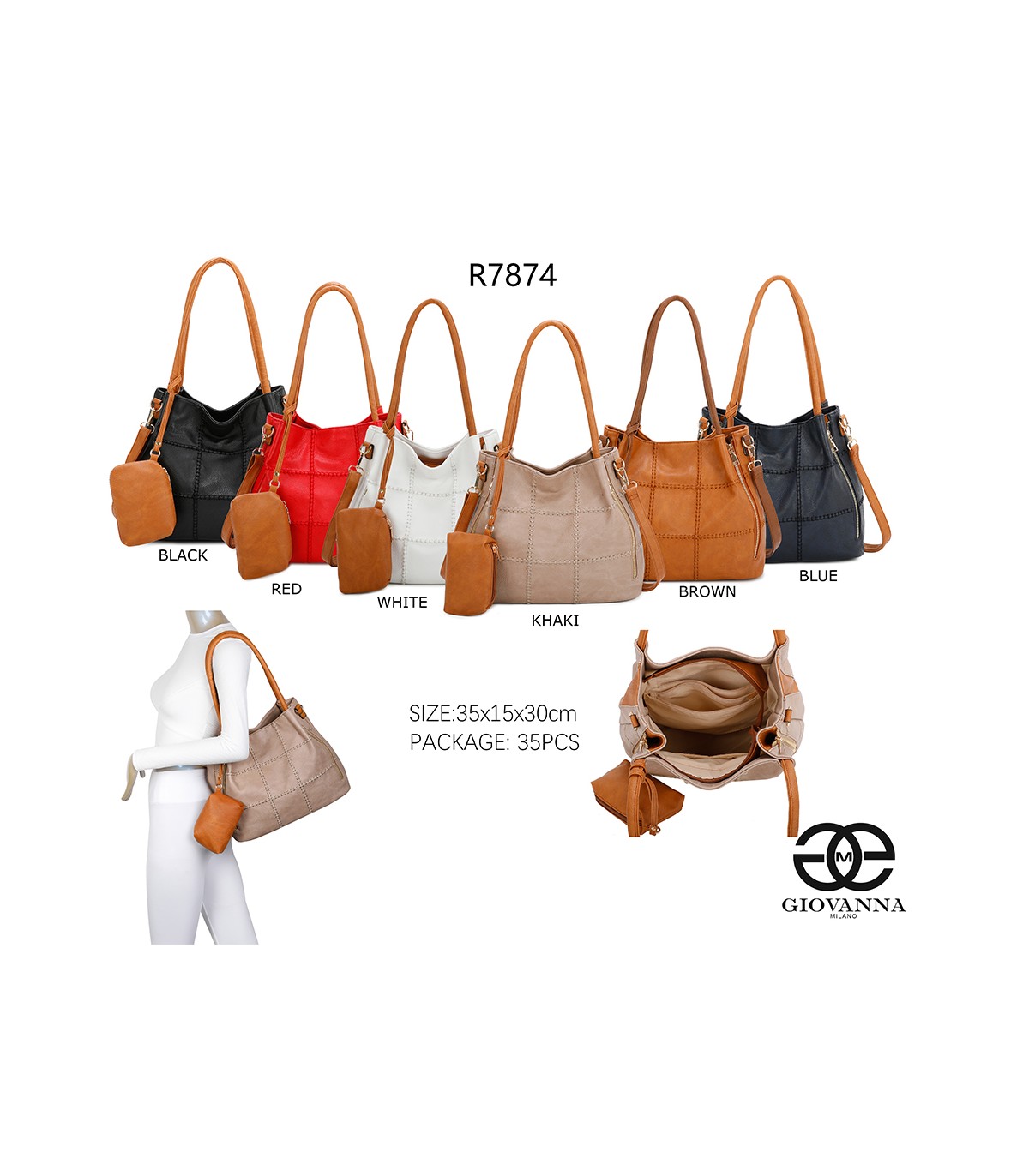 R7874 - Bolso bandolera con monedero a juego