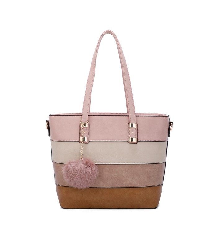 T11058 - Bolso bandolera con adorno de pompon