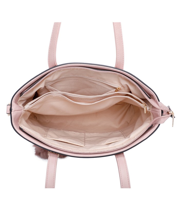 T11058 - Bolso bandolera con adorno de pompon