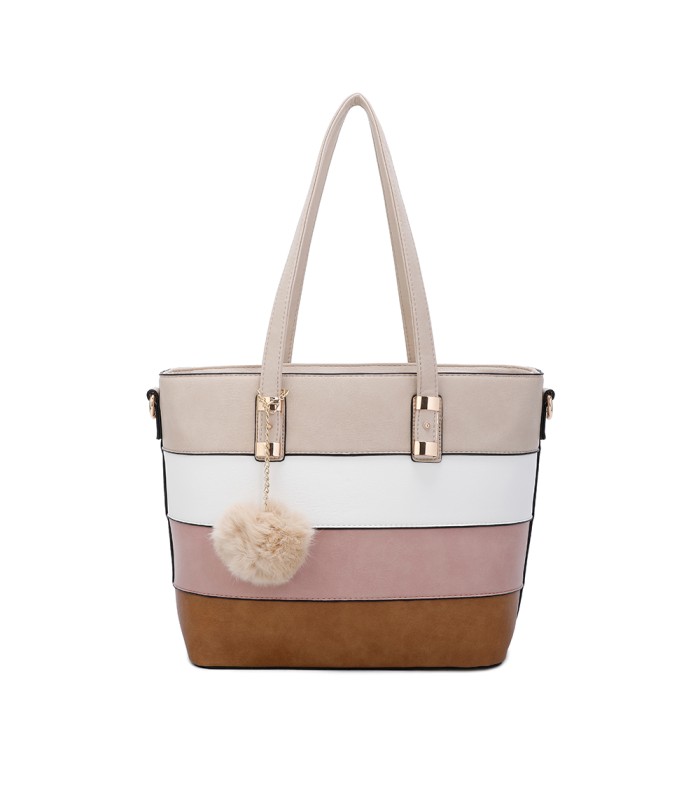 T11058 - Bolso bandolera con adorno de pompon