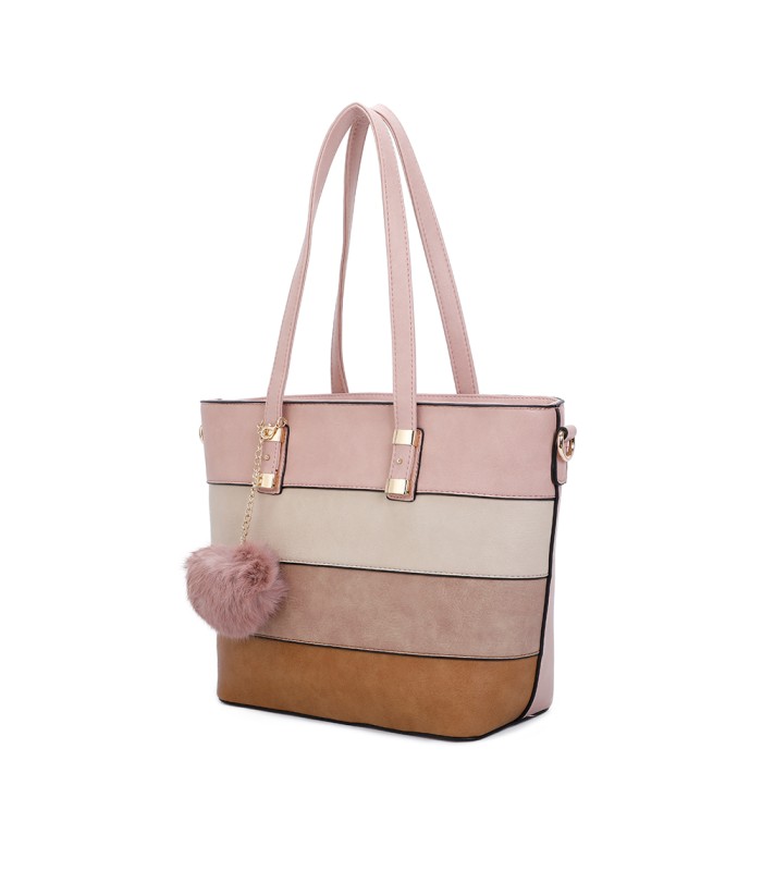 T11058 - Bolso bandolera con adorno de pompon
