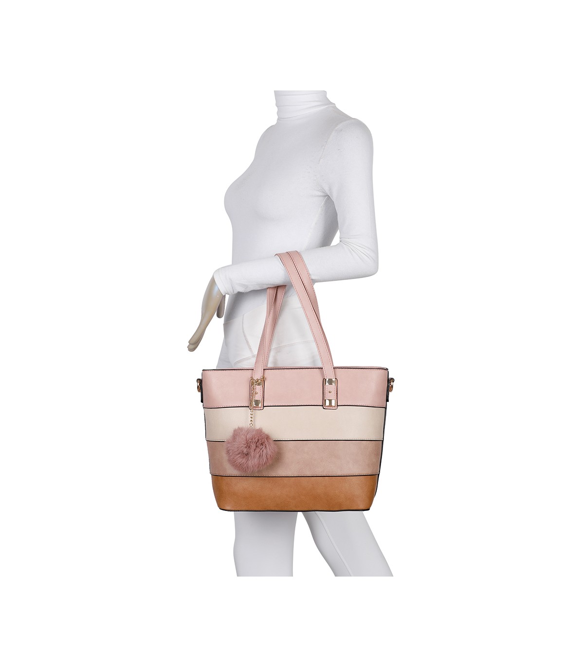 T11058 - Bolso bandolera con adorno de pompon