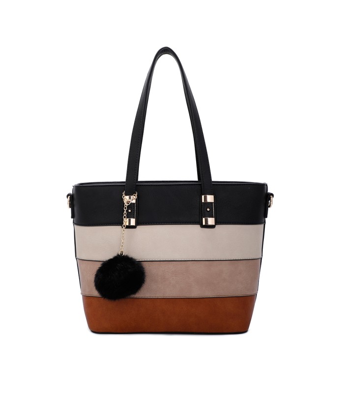 T11058 - Bolso bandolera con adorno de pompon