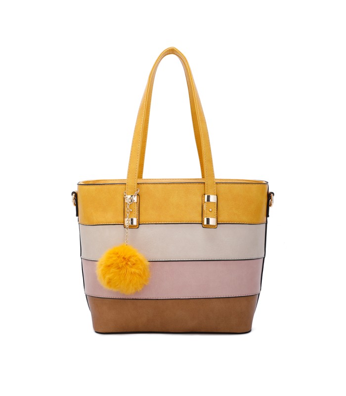 T11058 - Bolso bandolera con adorno de pompon
