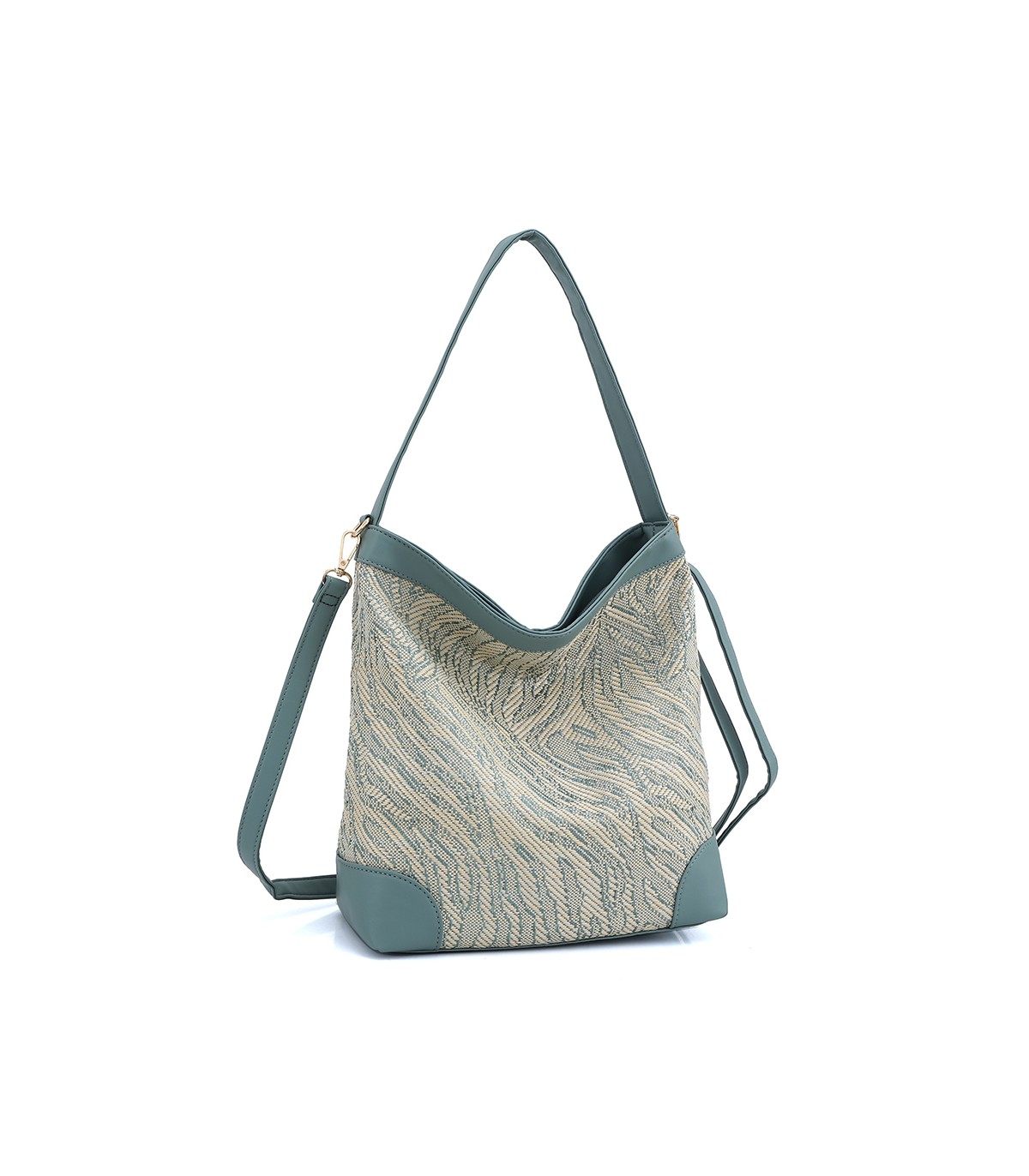 W202103 BOLSO DE HOMBRO DE RAFIA ZEBRA