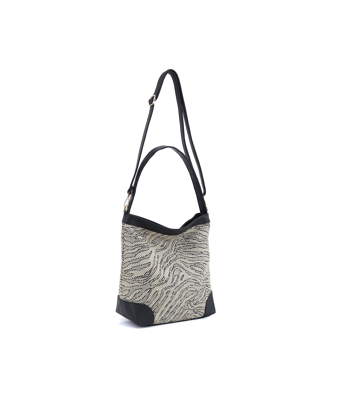 W202103 BOLSO DE HOMBRO DE RAFIA ZEBRA